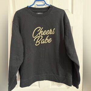 Brunette The Label Black Sweatshirt with gold cheers babe Logo